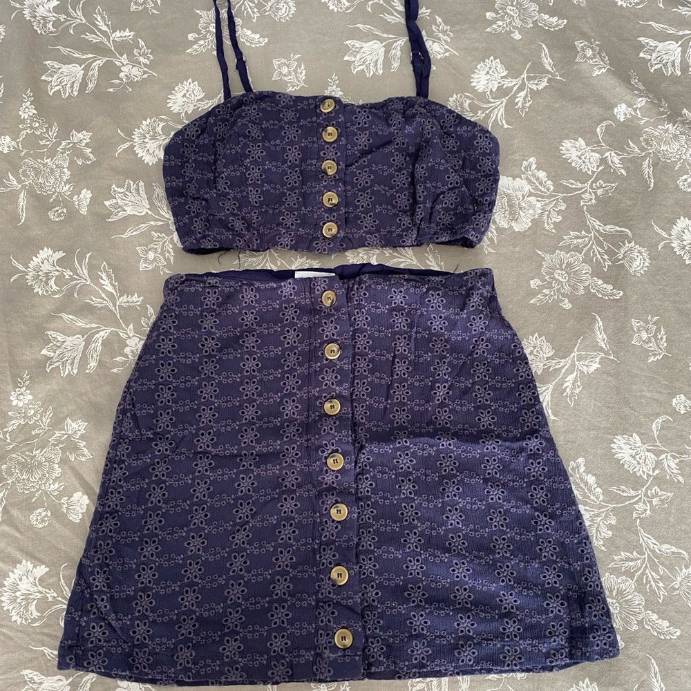 Blue floral matching set